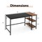 55" Modern Industrial Style Study Writing Desk with 2 Storage Shelves